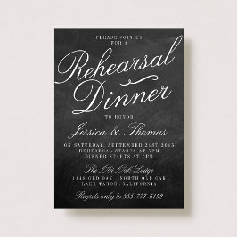 Fancy Chalkboard Wedding Rehearsal Dinner Kaart