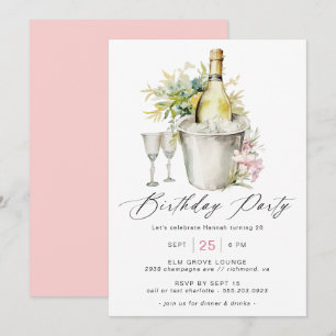 Fancy champagne   Schattige Meisje Roze Vrouwen Ve Kaart