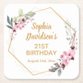 Fancy Cherry Blossom 21e Verjaardag Onderzetters (Voorkant)