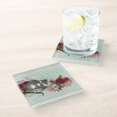 Fancy Cheshire Cat Collage Glazen Onderzetter (Schuin)