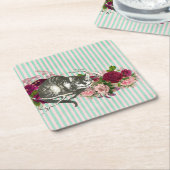 Fancy Cheshire Cat Collage Kartonnen Onderzetters (Schuin)