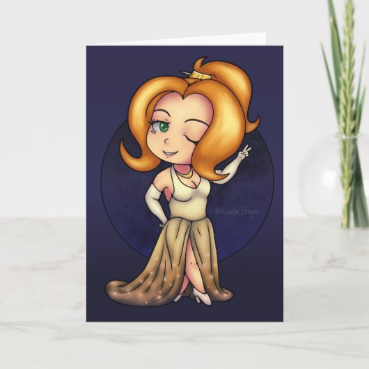Fancy Chibi Girl Kaart (Voorkant)