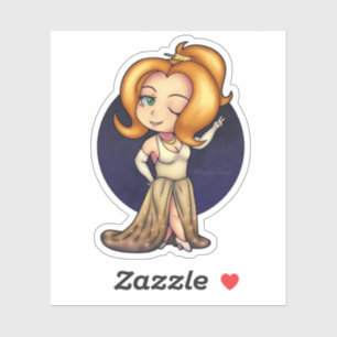 Fancy Chibi Girl Sticker