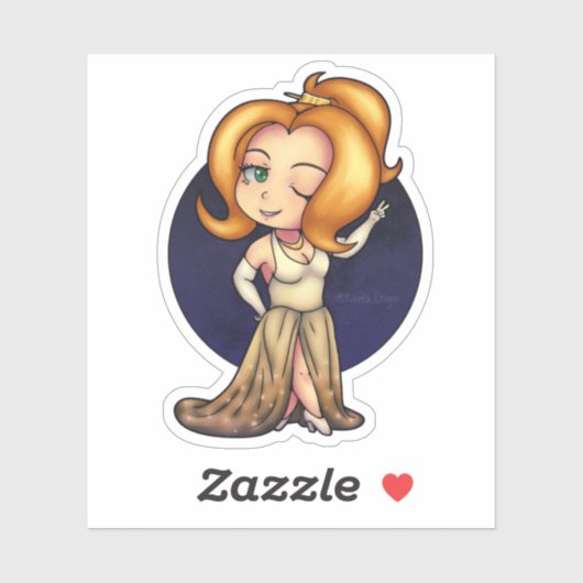 Fancy Chibi Girl Sticker (Vel)