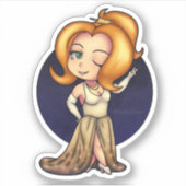Fancy Chibi Girl Sticker (Voorkant)