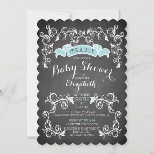 Fancy  Chic Boys Baby shower Uitnodiging