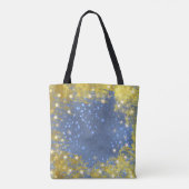 Fancy Chic Starry Glittery Blue en Gold Girly Tote Bag (Achterkant)
