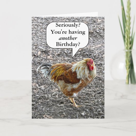Fancy Chicken Happy Birthday Humor Kaart (Voorkant)