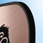 Fancy Chicken Silhouette in Faux Copper n Black Pickleball Paddle