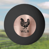 Fancy Chicken Silhouette in Faux Copper n Black Pingpongbal