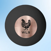 Fancy Chicken Silhouette in Faux Copper n Black Pingpongbal