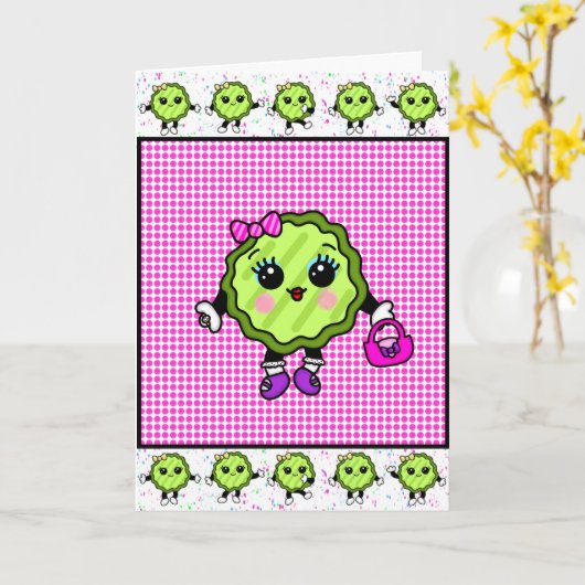 Fancy Chique Augurk | Grappige Augurk Collectie Kaart (Gele Bloem)