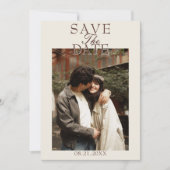 Fancy Chocolade Bruin Oud Geld Foto Bruiloft Save The Date (Voorkant)