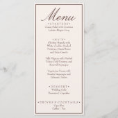 Fancy Chocolade Bruine Crème Oude Rijkdom Bruiloft Menu (Voorkant)
