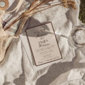 Fancy Chocolate Brown Old Money All In One Wedding Kaart