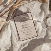 Fancy Chocolate Brown Old Money QR Code Wedding Kaart