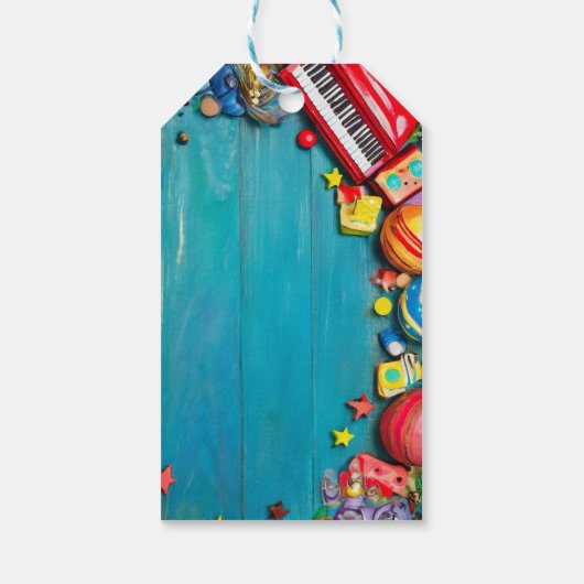 Fancy Christmas Personalized Childs Cadeaulabel (Achterkant)