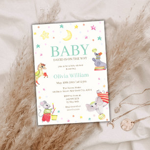 Fancy Circus Canival Animals Baby shower Kaart