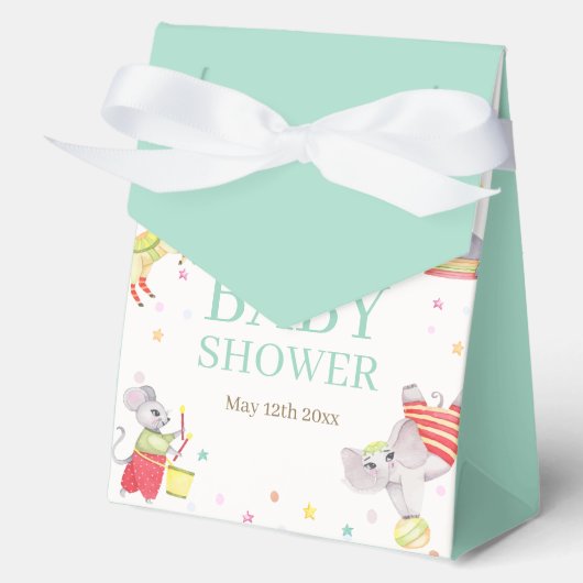 Fancy Circus Carnaval Animals Baby shower Bedankdoosjes (Voorkant)