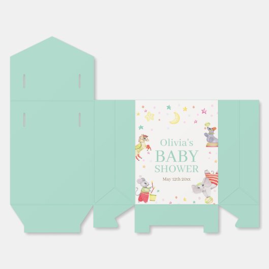 Fancy Circus Carnaval Animals Baby shower Bedankdoosjes (Ongevouwen)