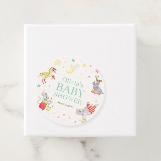 Fancy Circus Carnaval Animals Baby shower Bedankjes Labels (In situ)
