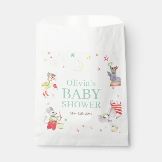 Fancy Circus Carnaval Animals Baby shower Bedankzakje (Voorkant)