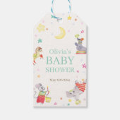 Fancy Circus Carnaval Animals Baby shower Cadeaulabel (Voorkant)