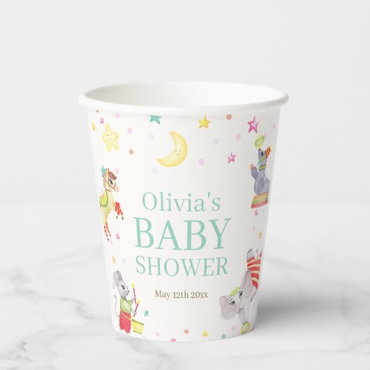 Fancy Circus Carnaval Animals Baby shower Papieren Bekers (Voorkant)
