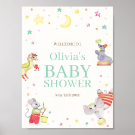 Fancy Circus Carnaval Animals Baby shower Welkom Poster