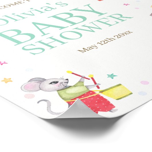 Fancy Circus Carnaval Animals Baby shower Welkom Poster (Hoek)
