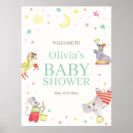 Fancy Circus Kermis Dieren Baby Shower Welkom Poster