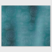 Fancy cirkels Blauwgroen blauwe marinespiraal Cadeaupapier (Vlak)