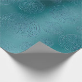 Fancy cirkels Blauwgroen blauwe marinespiraal Cadeaupapier (Hoek)