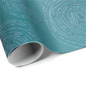 Fancy cirkels Blauwgroen blauwe marinespiraal Cadeaupapier (Rol Hoek)