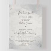 Fancy Classic Brown Wedding Unplugged Ceremony Poster