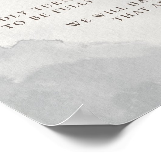 Fancy Classic Brown Wedding Unplugged Ceremony Poster (Hoek)