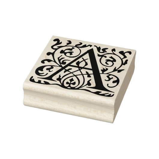 Fancy  Classic Family Monogram Naam Letter A Rubberstempel (Stempel)