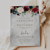Fancy Classic Flowers Boda Wedding Kaart