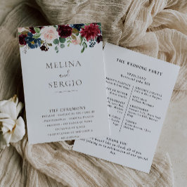 Fancy Classic Flowers Wedding-programma