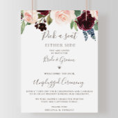Fancy Classic Flowers Wedding Unplugged Ceremony Poster