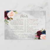 Fancy Classic Roses Pioen Bloemen Trouwdetails  Informatiekaartje (Voorkant)