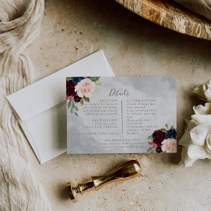 Fancy Classic Rozen Peony Flowers Weddenschap Deta Informatiekaartje