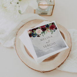 Fancy Classic Rozen Peony Flowers Wedding Napkins Servet