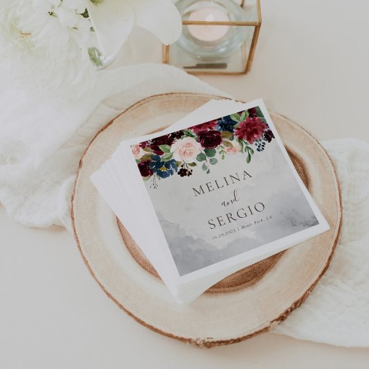 Fancy Classic Rozen Peony Flowers Wedding Napkins Servet