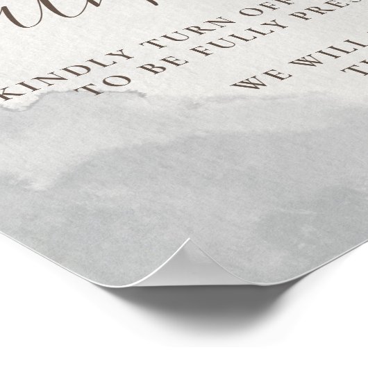 Fancy Classic Rozen Wedding Unplugged Ceremony Poster (Hoek)