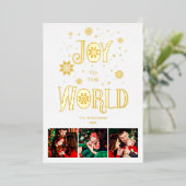 Fancy collage 3 Foto's Snowflakes Kerstmis Folie Feestdagenkaart (Staand Voorkant)