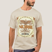 Fancy Copper Caduceus aangepaste verpleegkundigen  T-shirt (Voorkant)