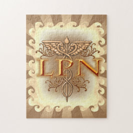 Fancy Copper Caduceus LPN Nurse Legpuzzel