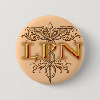 Fancy Copper Caduceus LPN Nurse Ronde Button 5,7 Cm