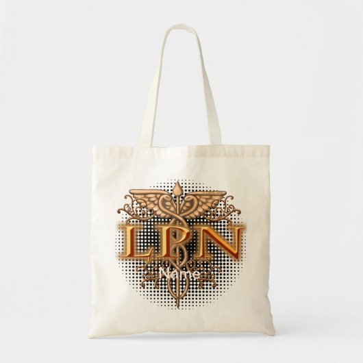 Fancy Copper Caduceus LPN Nurse Tote Bag (Voorkant)